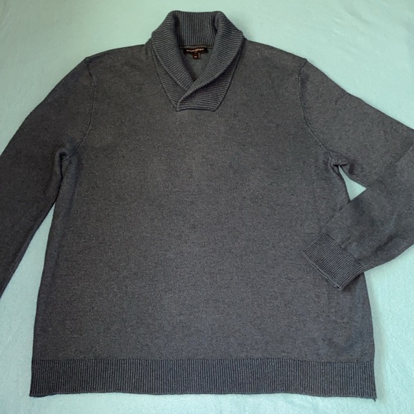 BANANA REPUBLIC wool cotton blend long sleeve sweater shawl collar NEW size XL - Picture 2 of 10